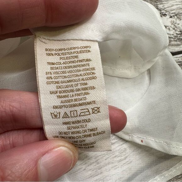 Free People Women's Crop Sheer Floral High Neck Tank Top XS Extra Small Cream - Picture 8 of 10